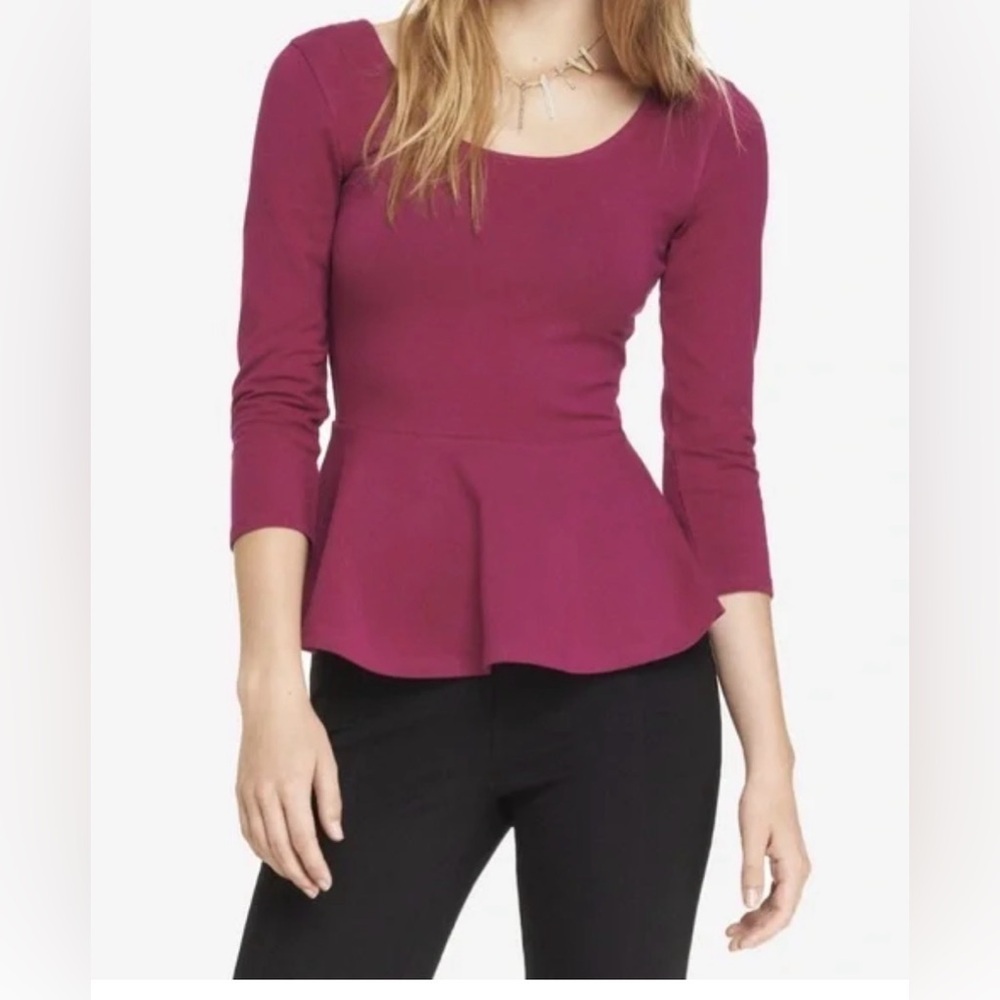Express Fuchsia Peplum Blouse size Small